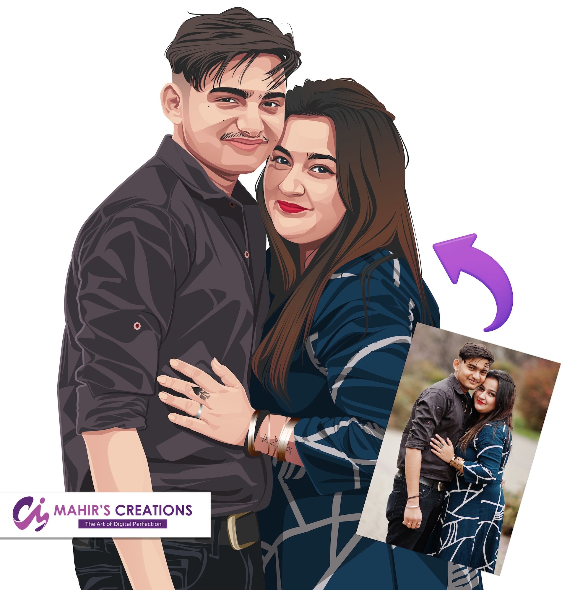 Couple Vector Portrait