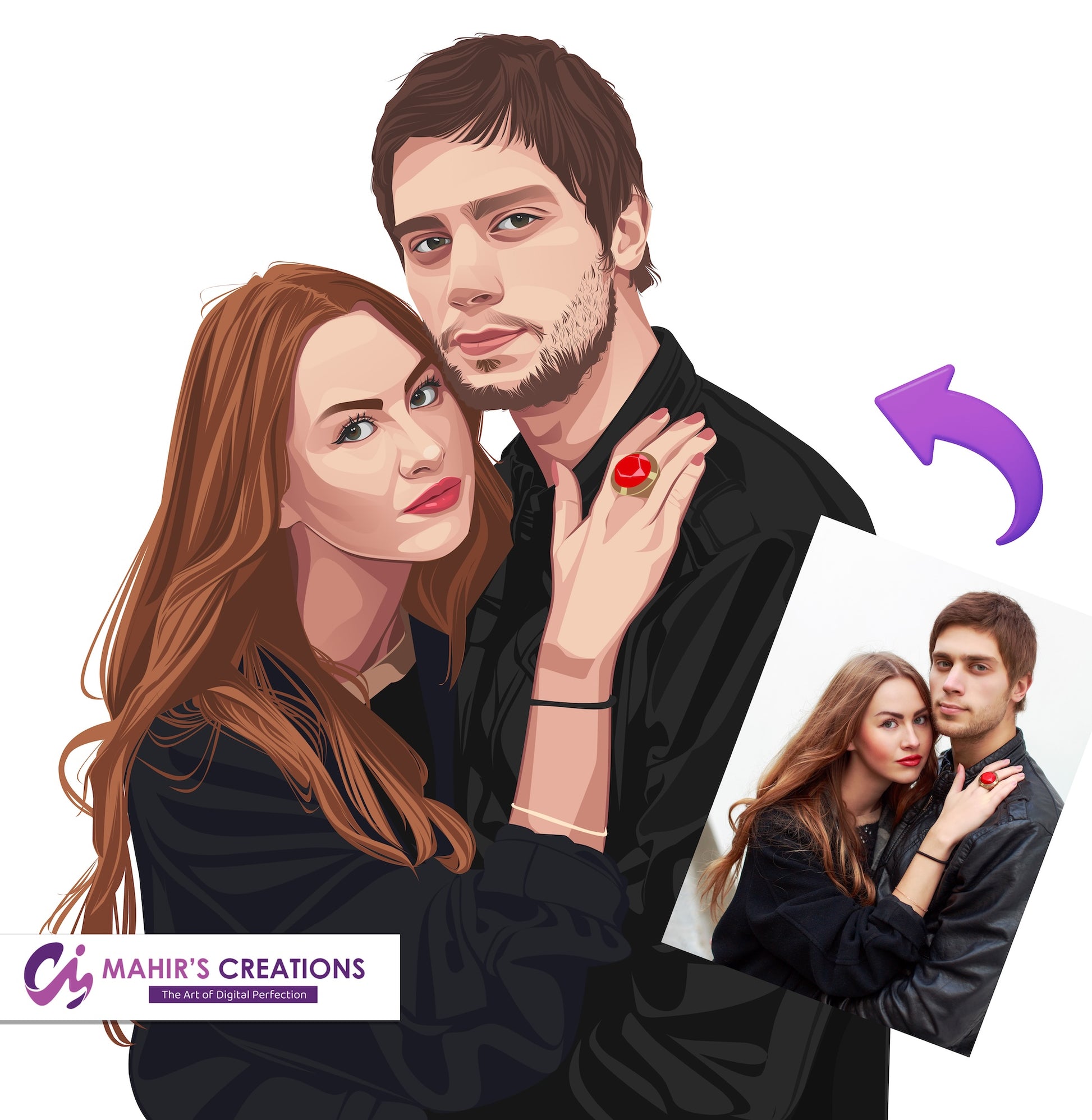 Couple Vector Portrait