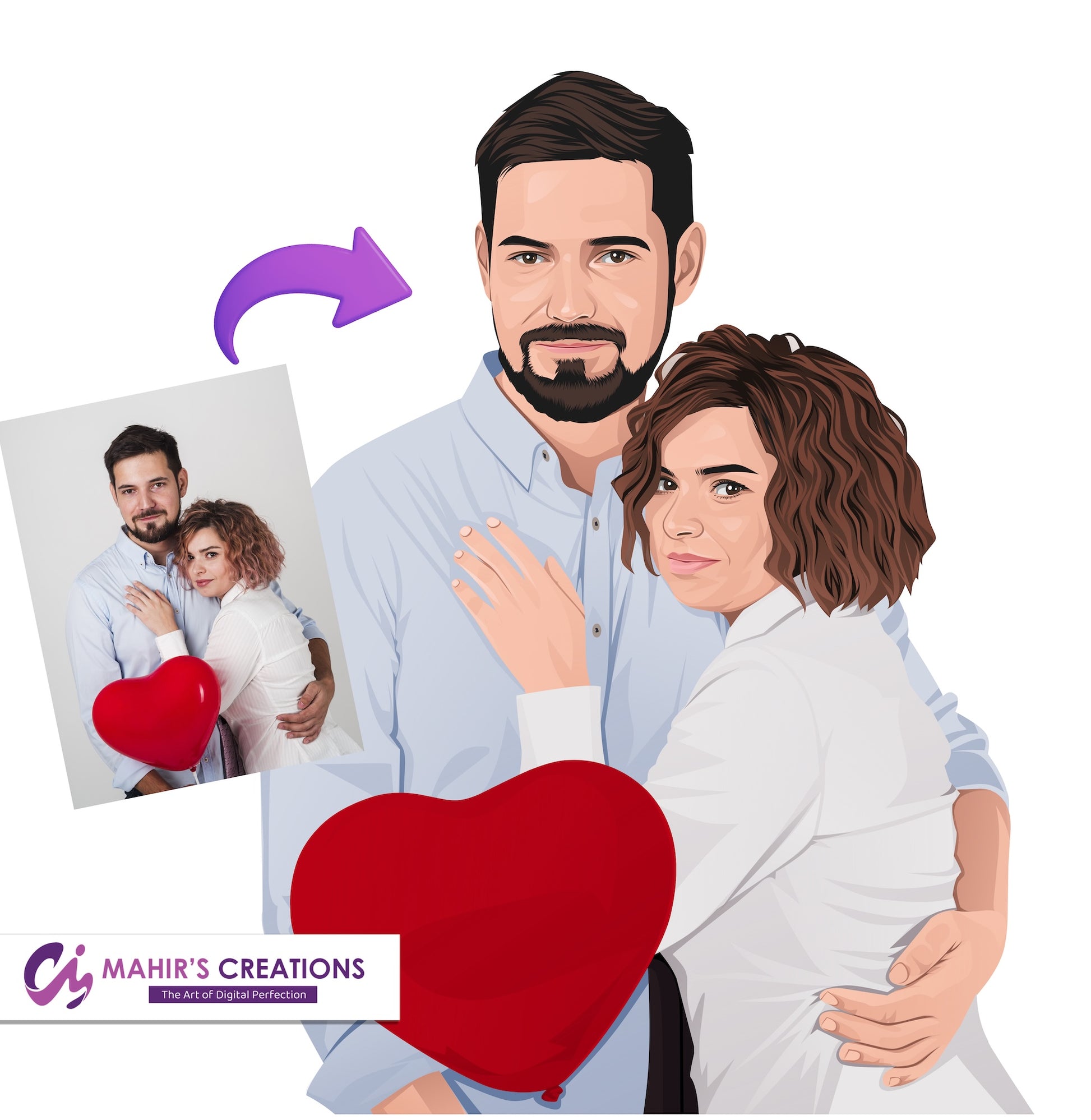 Couple Vector Portrait