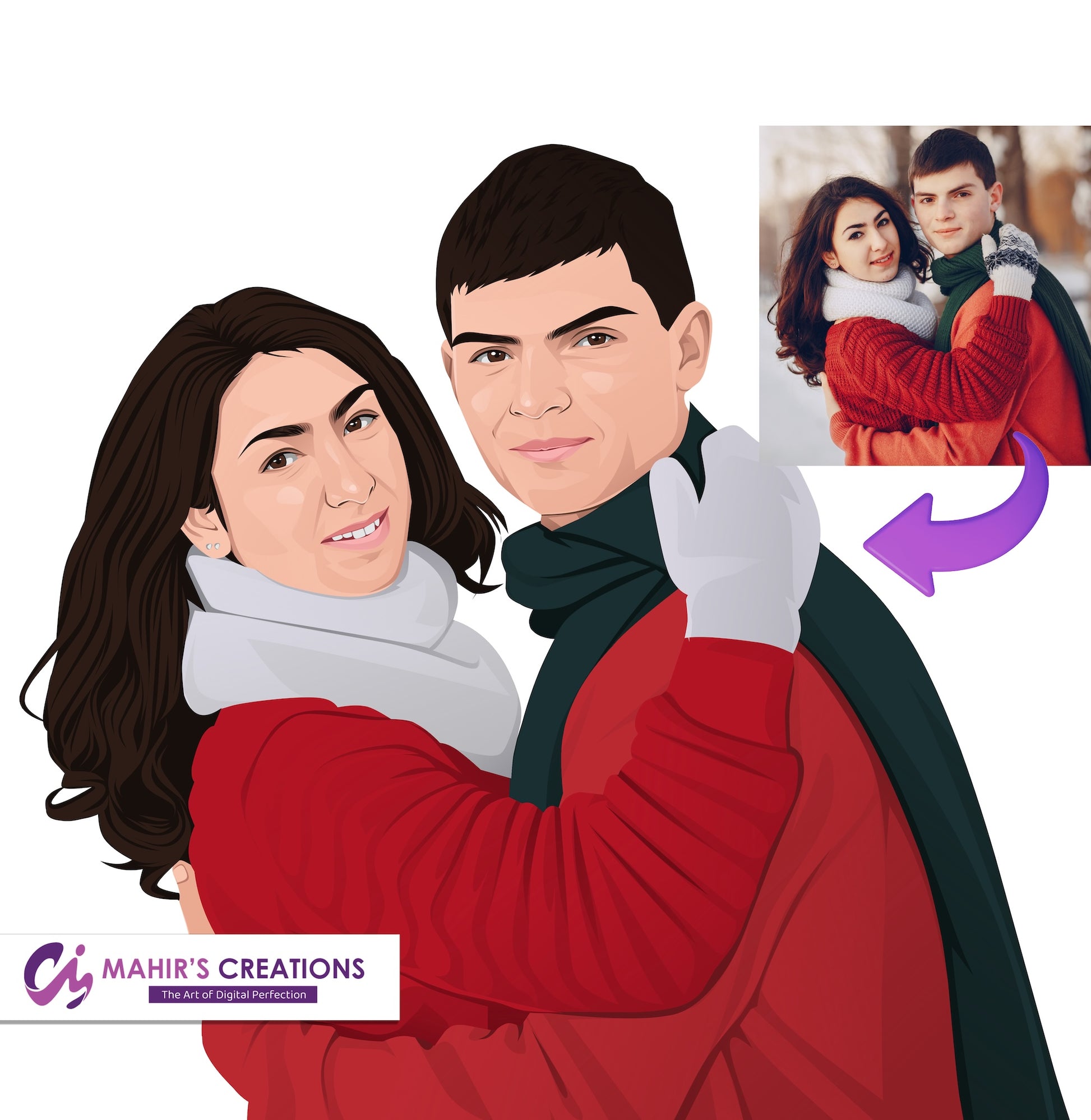 Couple Vector Portrait