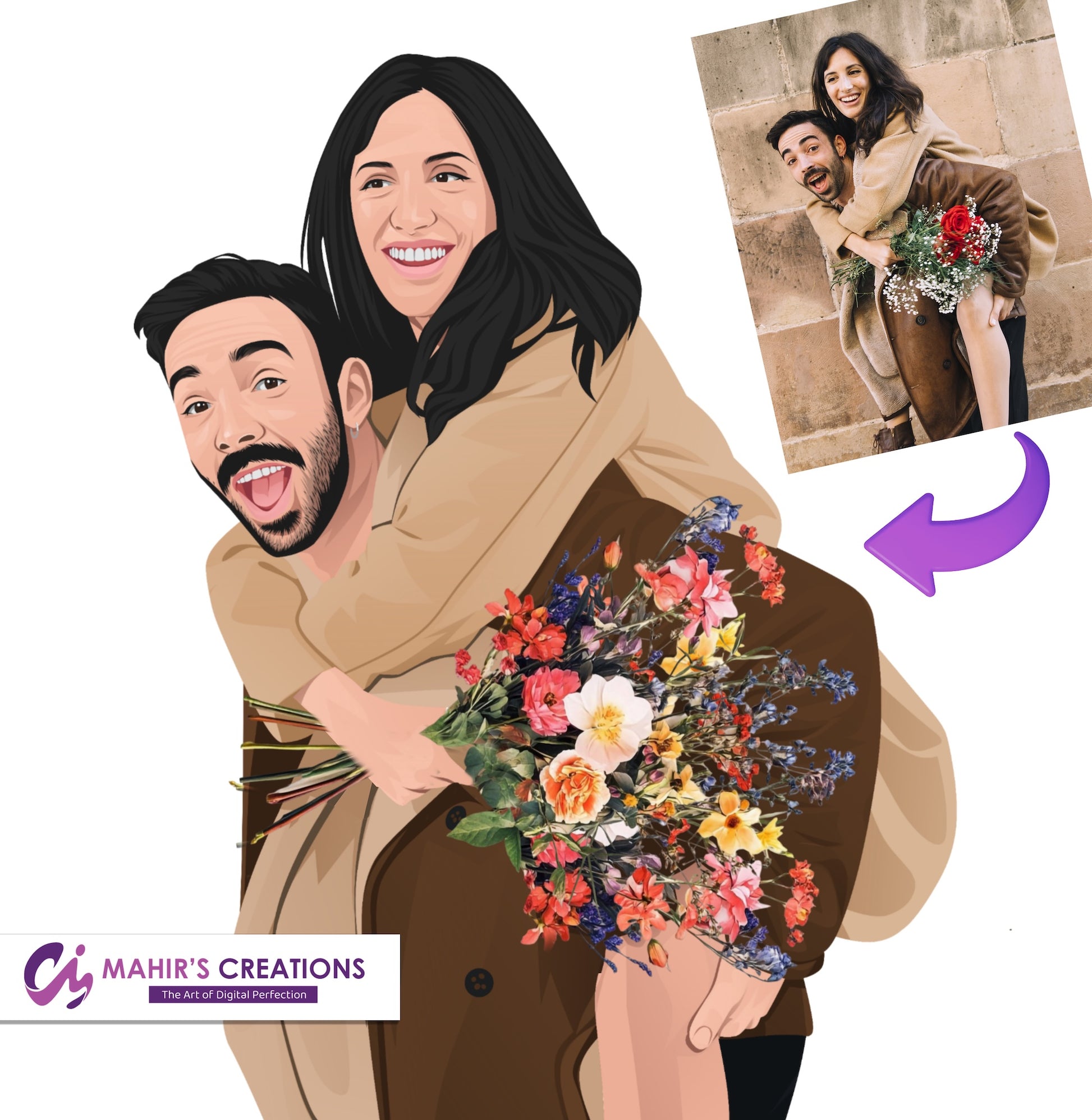 Couple Vector Portrait